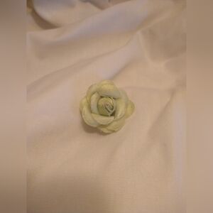 Vintage Light Green Rose Brooch